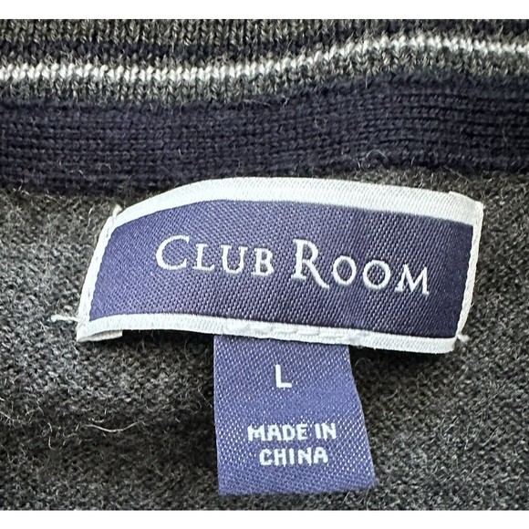 Club Room long sleeve merino wool/acrylic blend v-neck sweater men's size L EUC - Picture 3 of 5